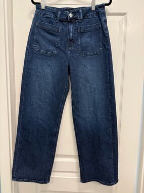Quince Bella Stretch Patch Pocket Wide-Leg Jeans, Sz 29